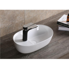 Раковина Ceruttispa CR0050 42х270, Накладная, Овальная, Белый, Керамика отверстие под