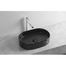 Раковина Ceruttispa Aco CR0055B MMB2 50х35, Накладная, Овальная, Черный, Сантехнический фарфор