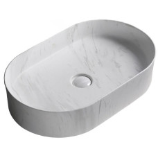 Раковина Ceruttispa Aco CR0055B MMW1 50х35, Накладная, Овальная, Белый, Сантехнический фарфор