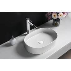 Раковина Ceruttispa Aco CR0055B 50х35, Накладная, Овальная, Белый, Керамика отверстие под