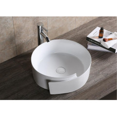 Раковина Ceruttispa CR0066 44х46, Накладная, Круглая, с завитком, Белый, Керамика отверстие под