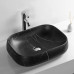 Раковина Ceruttispa Aco CR0086 MMB1 56,5х40, Накладная, Прямоугольная, Черный мрамор матовый, Керамика отверстие под