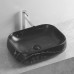 Раковина Ceruttispa Aco CR0086 MMB2 56,5х40, Накладная, Прямоугольная, Черный мрамор матовый, Керамика отверстие под
