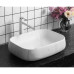 Раковина Ceruttispa Aco CR0086 MMW1 56,5х40, Накладная, Прямоугольная, Белый мрамор матовый, Керамика отверстие под