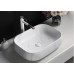 Раковина Ceruttispa Aco CR0086 MMW1 56,5х40, Накладная, Прямоугольная, Белый мрамор матовый, Керамика отверстие под