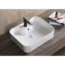 Раковина Ceruttispa Aco CR0097 51х41, Накладная, Прямоугольная, Белый, Керамика отверстие под