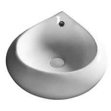 Раковина Ceruttispa CR045E 47,5х47, Накладная, Каплеобразная, Белый, Керамика отверстие под