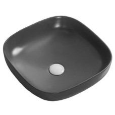 Раковина Ceruttispa Aco CR2677 42х42, Накладная, Квадратная, Черный матовый, Керамика отверстие под