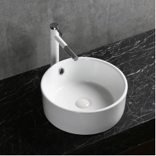 Раковина Ceruttispa CR7022 42х42, Накладная, Круглая, Белый, Керамика отверстие под