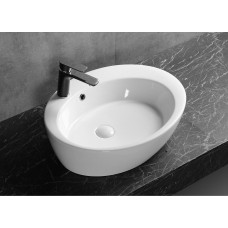 Раковина Ceruttispa CR7026A 60х47, Накладная, Овальная, Белый, Керамика отверстие под