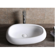 Раковина Ceruttispa Aco CR7041B 60х40, Накладная, Асимметричная, Белый, Керамика отверстие под