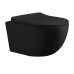 Унитаз Ceruttispa Orlter CT10017 48х36, Подвесной, Безободковый, Овальная, Черный матовый, Керамика