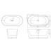 Ванна Ceruttispa Resia CT10302 150х75, овальная, белый глянцевый, акрил, отдельностоящая