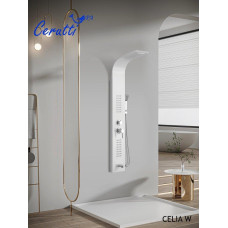 Душевая панель Ceruttispa Celia СТ10402 150х220, Настенный, Белый, Нержавеющая сталь