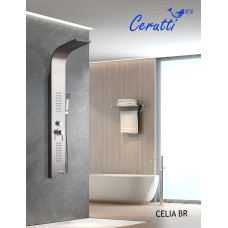 Душевая панель Ceruttispa Celia СТ10405 150х220, настенный, матовая нержавеющая сталь, прямоугольная