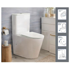 Унитаз Ceruttispa Piera CT10560 63х35, Напольный, Безободковый, Овальная, Белый, Керамика