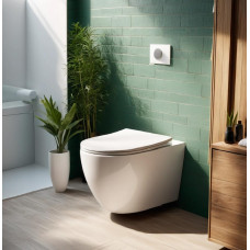 Унитаз Ceruttispa Orlter CT10572 49х36, Подвесной, Безободковый, Овальная, Белый, Керамика