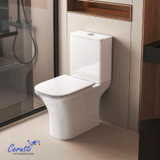 Унитаз Ceruttispa Vettore CT11134 65х34, Напольный, Безободковый, Прямоугольная, Белый, Керамика