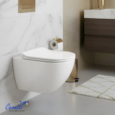 Унитаз Ceruttispa CT11388 49х33,5, Подвесной, Безободковый, Округлая, Белый, Керамика