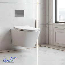 Унитаз Ceruttispa CT12148 52х35,5, Подвесной, Безободковый, Округлая, Белый, Керамика