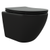Унитаз Ceruttispa Ticino CT8918 48,5х36,5, Подвесной, Безободковый, Овальная, Черный матовый, Керамика