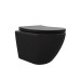Унитаз Ceruttispa Ticino CT8918 48,5х36,5, Подвесной, Безободковый, Овальная, Черный матовый, Керамика