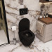 Унитаз Ceruttispa Ticino CT8918 48,5х36,5, Подвесной, Безободковый, Овальная, Черный матовый, Керамика