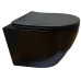Унитаз Ceruttispa Sella CT9160 49х36, Подвесной, Безободковый, Овальная, Черный матовый, Керамика