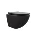 Унитаз Ceruttispa Sella CT9160 49х36, Подвесной, Безободковый, Овальная, Черный матовый, Керамика