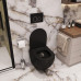 Унитаз Ceruttispa Sella CT9160 49х36, Подвесной, Безободковый, Овальная, Черный матовый, Керамика