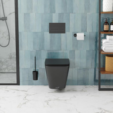 Унитаз Ceruttispa Maiella CT9163 50х35, Подвесной, Безободковый, Прямоугольная, Черный матовый, Керамика