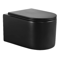 Унитаз Ceruttispa Oglio CT9239 48,5х36,5, Подвесной, Безободковый, Овальная, Черный матовый, Керамика