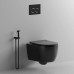 Унитаз Ceruttispa Oglio CT9239 48,5х36,5, Подвесной, Безободковый, Овальная, Черный матовый, Керамика