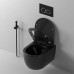 Унитаз Ceruttispa Oglio CT9239 48,5х36,5, Подвесной, Безободковый, Овальная, Черный матовый, Керамика