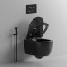 Унитаз Ceruttispa Oglio CT9239 48,5х36,5, Подвесной, Безободковый, Овальная, Черный матовый, Керамика