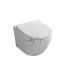 Унитаз Ceruttispa Sella CT9532 49х37, Подвесной, Безободковый, Овальная, Белый матовый, Мрамор белый матовый, Керамика