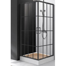 Душевой уголок Ceruttispa MUZA90 90х90, Раздвижная, Стекло прозрачное, Квадратная, Черный