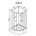 Душевой поддон DTO D1 D10 100х100, Четверть круга, Хром, Акрил, Стекло матовый