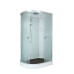 Душевая кабина DTO EM1511R 110×80×220, низкий поддон 15 см, профиль хром, стекло матовое с узором 5 мм, правая, угловая