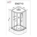 Душевая кабина DTO EM2710LED+GM 100×100×220, средний поддон 27 см, профиль хром, стекло матовое с узором 5 мм, четверть круга, LED-подсветка, с гидромассажем