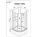Душевая кабина DTO EM2710NLED 100×100×208, средний поддон 27 см, профиль хром, стекло матовое с узором 5 мм, четверть круга, LED-подсветка