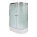 Душевая кабина DTO EM2712L 120×80×220, средний поддон 27 см, профиль хром, стекло матовое с узором 5 мм, левая, угловая