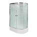 Душевая кабина DTO EM2712LN 120×80×208, средний поддон 27 см, профиль хром, стекло матовое с узором 5 мм, левая, угловая, без крыши