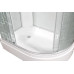 Душевая кабина DTO EM2712LNGM 120×80×208, средний поддон 27 см, профиль хром, стекло матовое с узором 5 мм, левая, угловая, с гидромассажем
