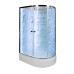 Душевая кабина DTO EM2712LNLED 120×80×208, средний поддон 27 см, профиль хром, стекло матовое с узором 5 мм, левая, угловая, LED-подсветка