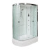 Душевая кабина DTO EM2712RGM 120×80×220, средний поддон 27 см, профиль хром, стекло матовое с узором 5 мм, правая, угловая, с гидромассажем