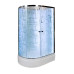 Душевая кабина DTO EM2712RNLED+GM 120×80×208, средний поддон 27 см, профиль хром, стекло матовое с узором 5 мм, правая, угловая, LED-подсветка, с гидромассажем