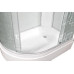 Душевая кабина DTO EM2712RNLED+GM 120×80×208, средний поддон 27 см, профиль хром, стекло матовое с узором 5 мм, правая, угловая, LED-подсветка, с гидромассажем
