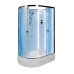Душевая кабина DTO EM2712RNLED 120×80×208, средний поддон 27 см, профиль хром, стекло матовое с узором 5 мм, правая, угловая, LED-подсветка