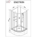 Душевая кабина DTO EM2790N 90×90×208, средний поддон 27 см, профиль хром, стекло матовое с узором 5 мм, четверть круга, без крыши